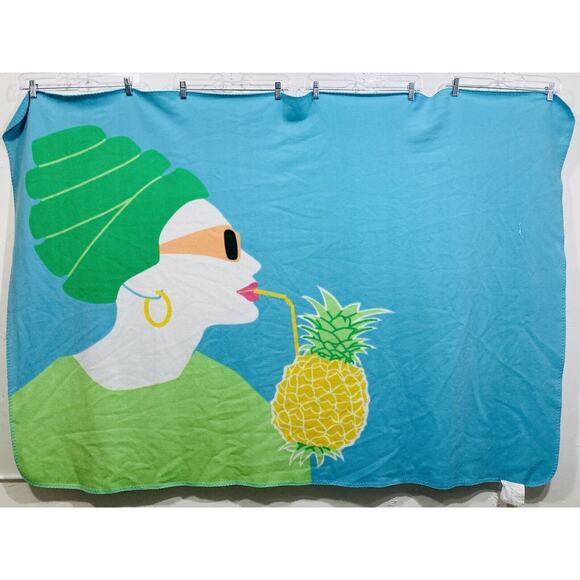 IKEA Springkorn Blanket Maria Vinka Woman Drink Pineapple Sunglasses Towel Turbi - Picture 8 of 8